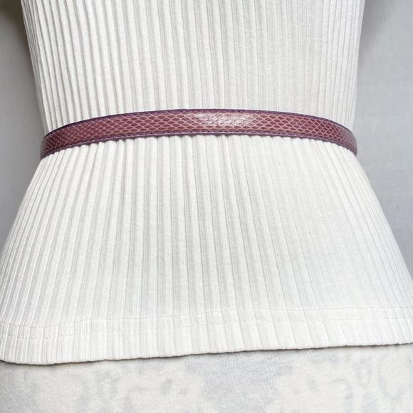 Charter Club Womens Small Waist Belt Skinny Lavender Snake Skin Taiwan - Picture 3 of 13